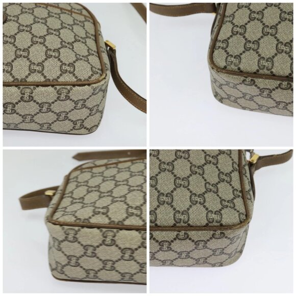 GUCCI GG Plus Supreme Shoulder Bag PVC Beige Gold Auth th6208 - Picture 14 of 16